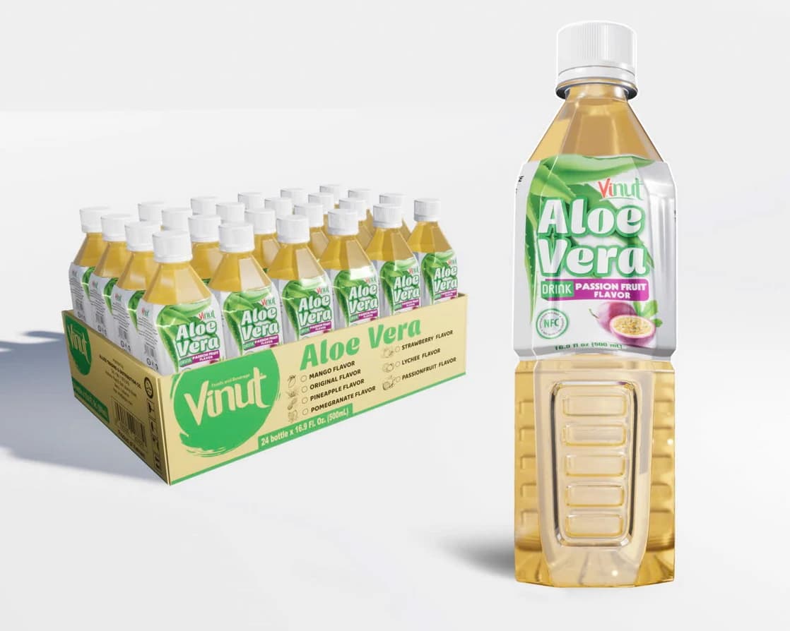 VINUT مشروبات الألوفيرا — فاكهة الباشن، 500 مل