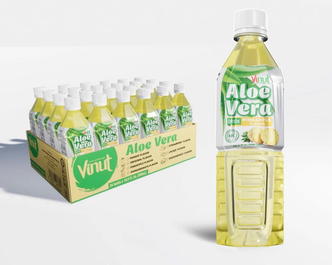 VINUT مشروبات الألوفيرا — الأناناس، 500 مل