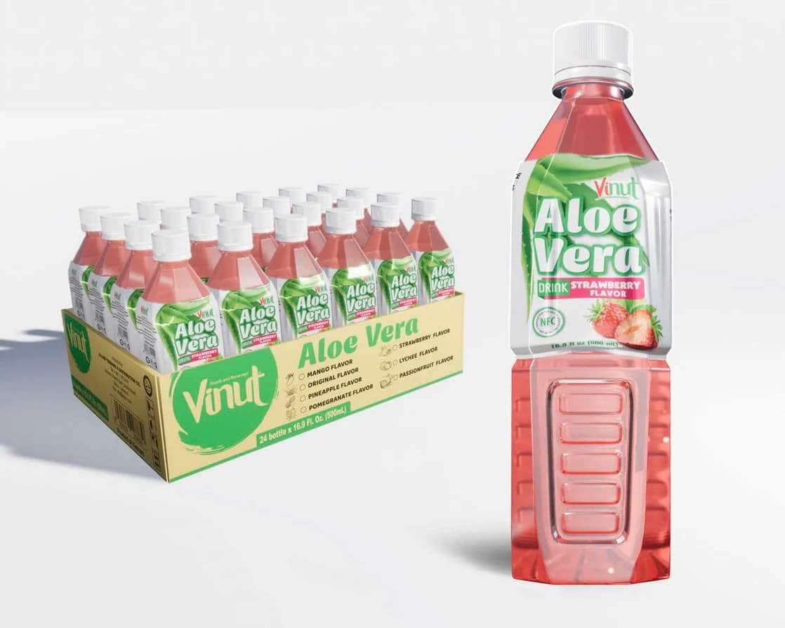 VINUT مشروبات الألوفيرا — الفراولة، 500 مل