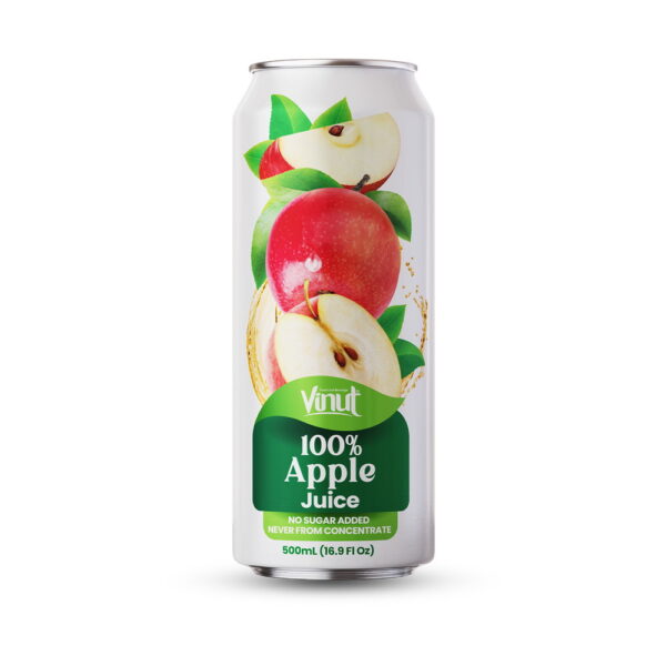 Vinut 100% Apple Juice, No Sugar Added, Never From Concentrate, Slim Can, 16.9 fl oz 500 mL