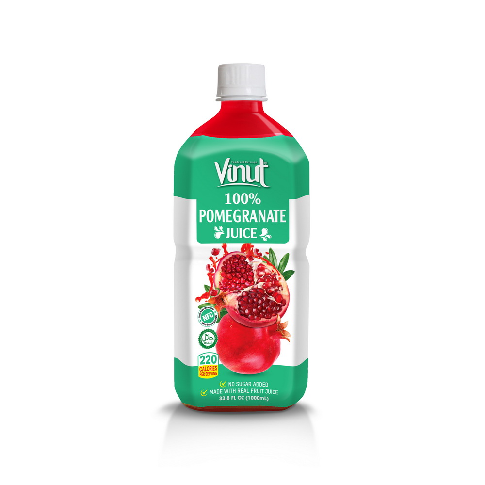 027_100-Pomegranate-PET-Bottle-1L-1.jpg VINUT 100% Pomegranate Juice, No Added Sugar, 33.8 fl oz (1,000 mL) PET Bottle - Image 1