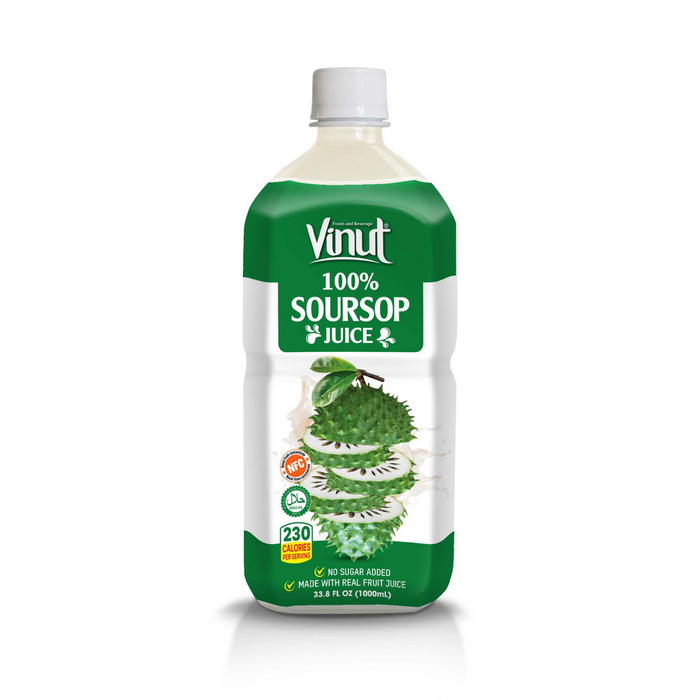 028_100-Soursop-PET-Bottle-1L-1.jpg VINUT 100% Soursop Juice, No Added Sugar, 33.8 fl oz (1,000 mL) PET Bottle - Image 1