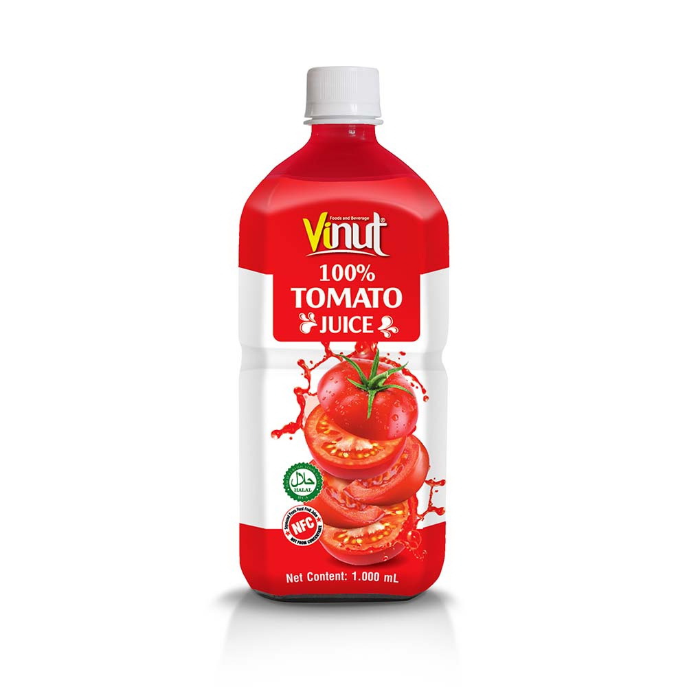029_100-Tomato-Juice-PET-Bottle-1L-1.jpg VINUT 100% Tomato Juice, 33.8 fl oz (1,000 mL) PET Bottle - Image 1