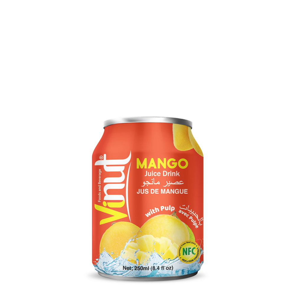 032_Mango-Can-250ml-Short-1.jpg VINUT Mango Juice Drink with Pulp, 8.4 fl oz (250 mL) Can - Image 1