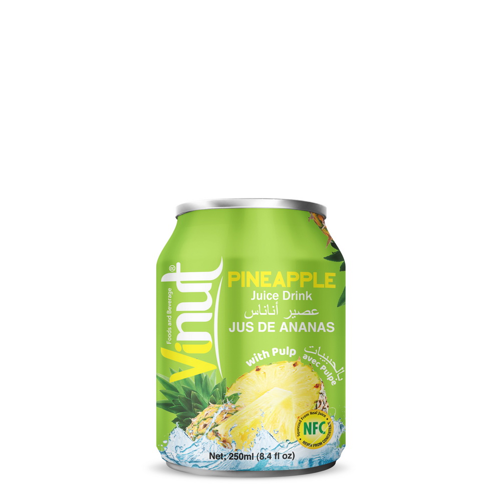 037_Pineapple-Can-250ml-Short-1-1.jpg VINUT Pineapple Juice Drink with Pulp, 8.4 fl oz (250 mL) Can - Image 1