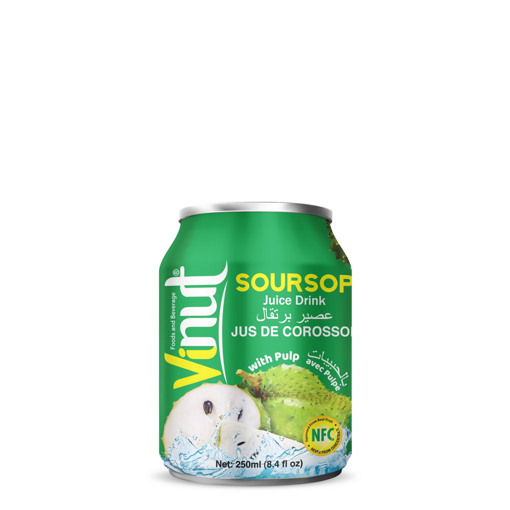 040_Soursop-Can-250ml-Short-1.jpg VINUT Soursop Juice Drink with Pulp, 8.4 fl oz (250 mL) Can - Image 1