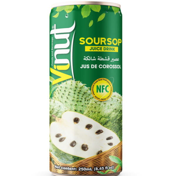 VINUT Soursop Juice Drink, 8.45 fl oz (250 mL) Slim Can