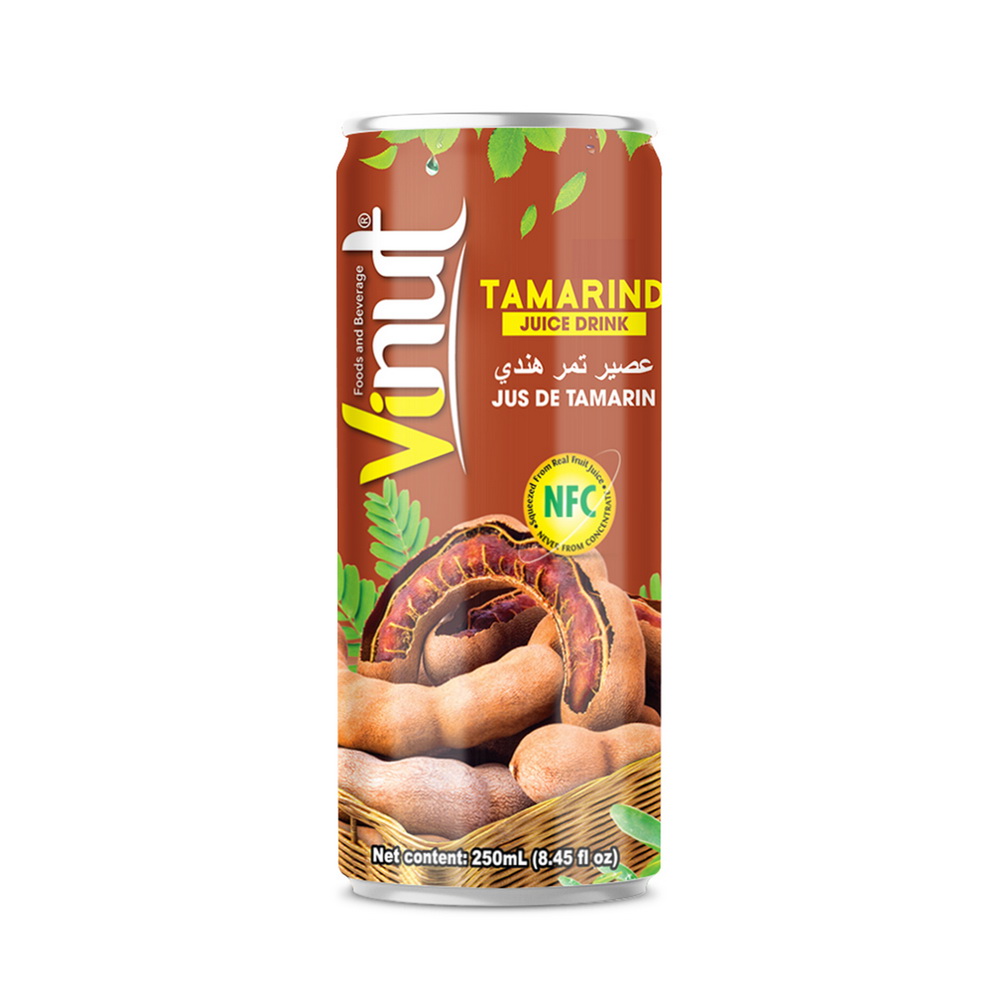 052_Tamarind-Can-250ml-Slim-1.jpg VINUT Tamarind Juice Drink, 8.45 fl oz (250 mL) Slim Can - Image 1