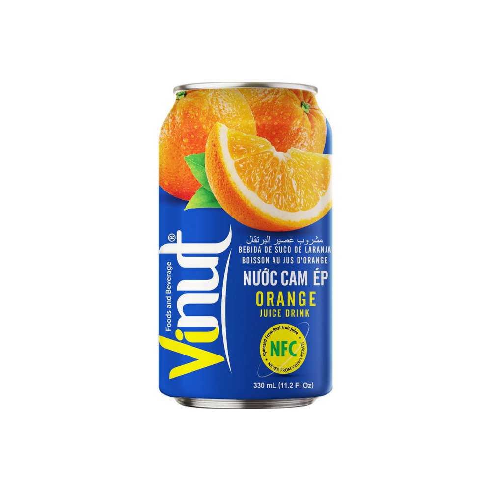 064_Orange-Can-330ml-1.jpg VINUT Orange Juice Drink, 11.1 fl oz (330 mL) Can - Image 1