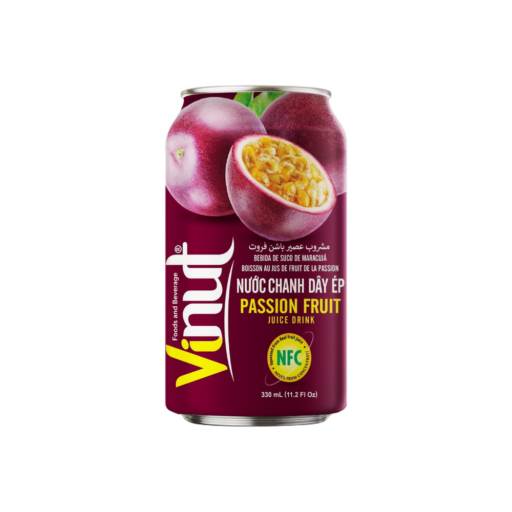 066_Passion-Fruit-Can-330ml-1.jpg VINUT Passion Fruit Juice Drink, 11.1 fl oz (330 mL) Can - Image 1