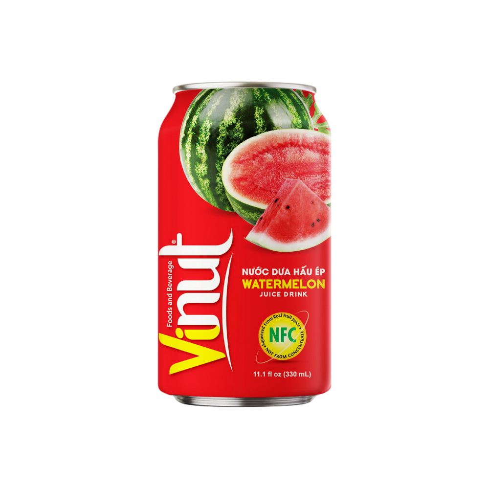 075_Watermelon-Can-330ml-1.jpg VINUT Watermelon Juice Drink, 11.1 fl oz (330 mL) Can - Image 1