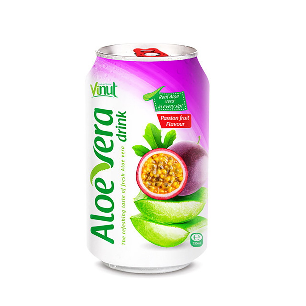 079_Passion-Fruit-Aloe-Vera-Can-330ml-1.jpg Vinut Aloe Vera Drink, Passion Fruit Flavor, 11.2 fl oz (330 mL) Can, Made with Real Aloe Vera - Image 1
