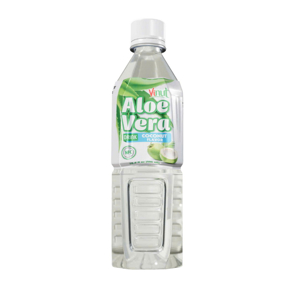 081_Coconut-Aloe-Vera-PET-Bottle-500ml-1.jpg Vinut Aloe Vera Drink, Coconut Flavor, NFC, PET Bottle, 16.9 fl oz (500 mL) - Image 1