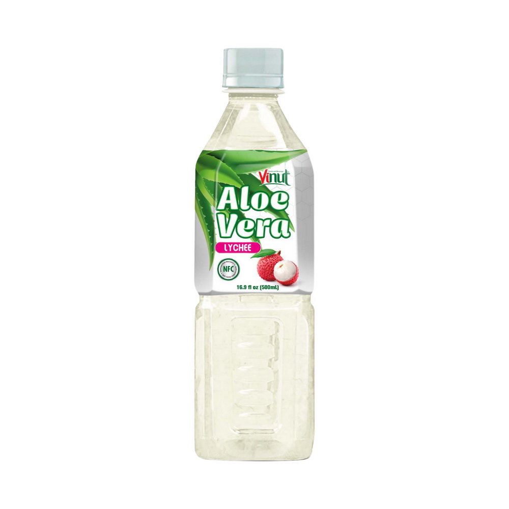 082_Lychee-Aloe-Vera-PET-Bottle-500ml-1.jpg Vinut Aloe Vera Drink, Lychee Flavor, NFC, PET Bottle, 16.9 fl oz (500 mL) - Image 1