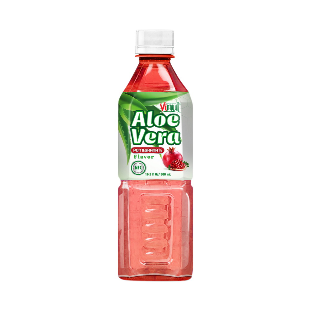 087_Pomegranate-Aloe-Vera-PET-Bottle-500ml-1.jpg Vinut Aloe Vera Drink, Pomegranate Flavor, NFC, PET Bottle, 16.9 fl oz (500 mL) - Image 1