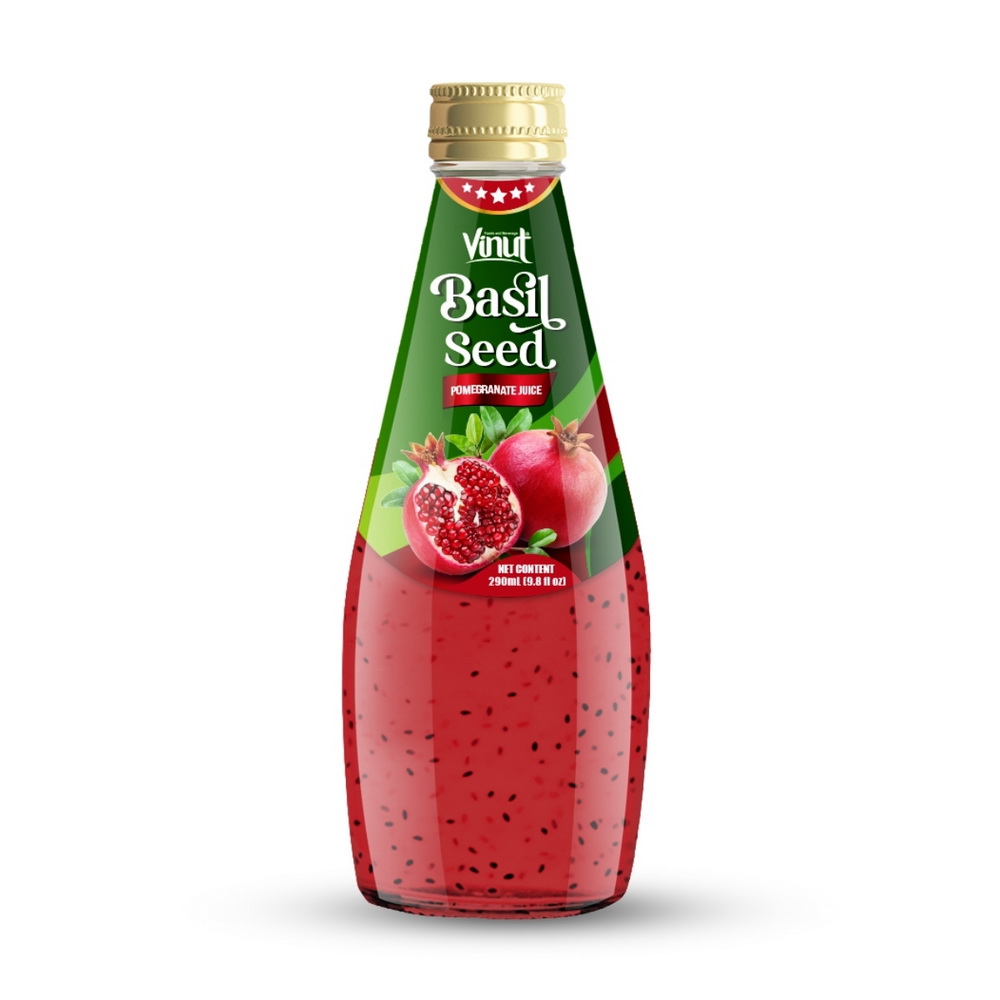 096_Pomegranate-Basil-Seed-Glass-Bottle-290ml-1.jpg Vinut Pomegranate Basil Seed Juice, Glass Bottle, 9.8 fl oz (290 mL) - Image 1