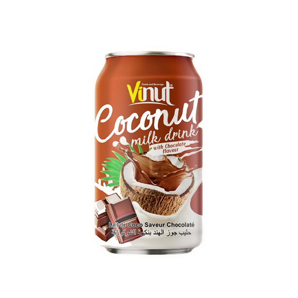 099_330ml-Canned-Coconut-Milk-Chocolate-1.jpg Vinut Coconut Milk Drink, Chocolate Flavour, Can, (330 mL) - Image 1