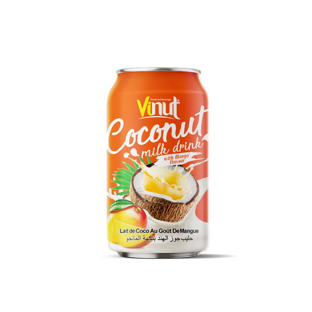100_330ml-Canned-Vinut-Coconut-Milk-Mango-1-1.jpg Vinut Coconut Milk Drink, Mango Flavour, Can, (330 mL) - Image 1