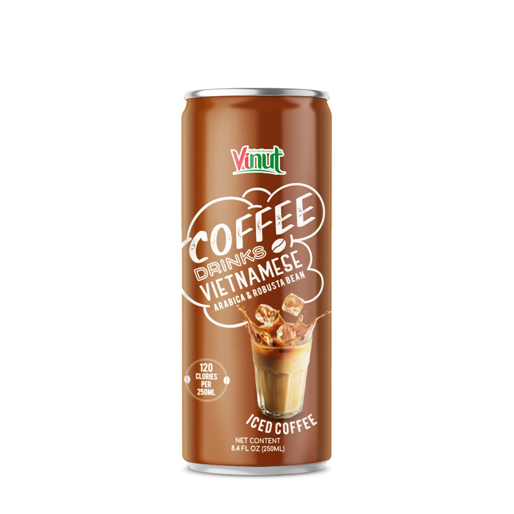 124_Iced-Coffee-Can-250ml-1.jpg Vinut Vietnamese Iced Coffee Drink, Arabica & Robusta Bean, 120 Calories, Slim Can, 8.4 fl oz (250 mL) - Image 1
