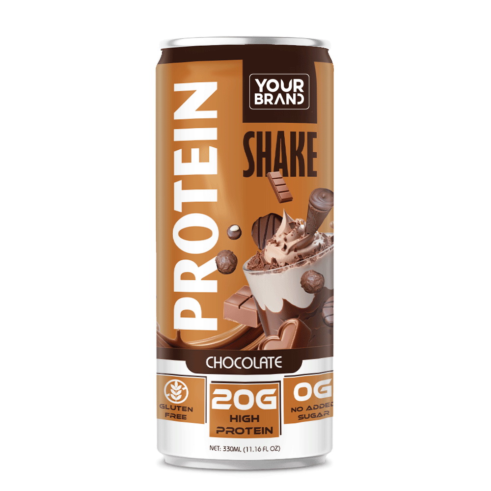 164_Chocolate-Protein-Shake-Sleek-Alu-Can-330ml-1.jpg Vinut Chocolate Protein Shake, Gluten Free, 20g High Protein, 0g No Added Sugar, Slim Can, 11.16 fl oz (330 mL) - Image 1