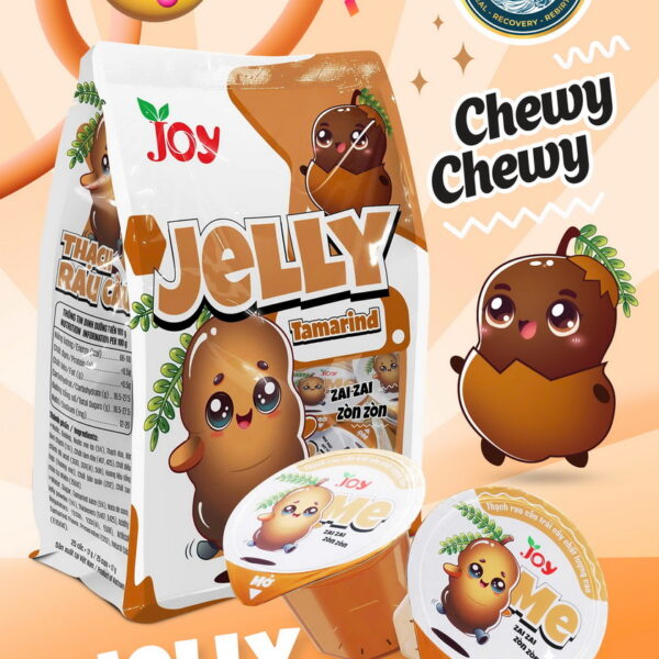 Vinut Trust Tamarind Jelly, Chewy Chewy, Zai Zai Zon Zòn, Bag (Contains 17g Cups), (425g)