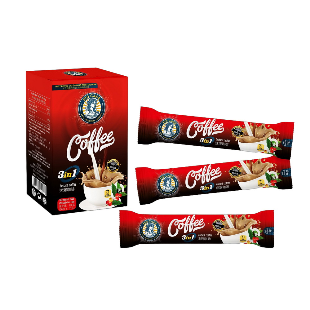 190_Coffee-Vinut-Trust-3-in-1-1.jpg Vinut Coffee 3in1, Instant Coffee, Box (20 Sachets x 16g), (320g) - Image 1