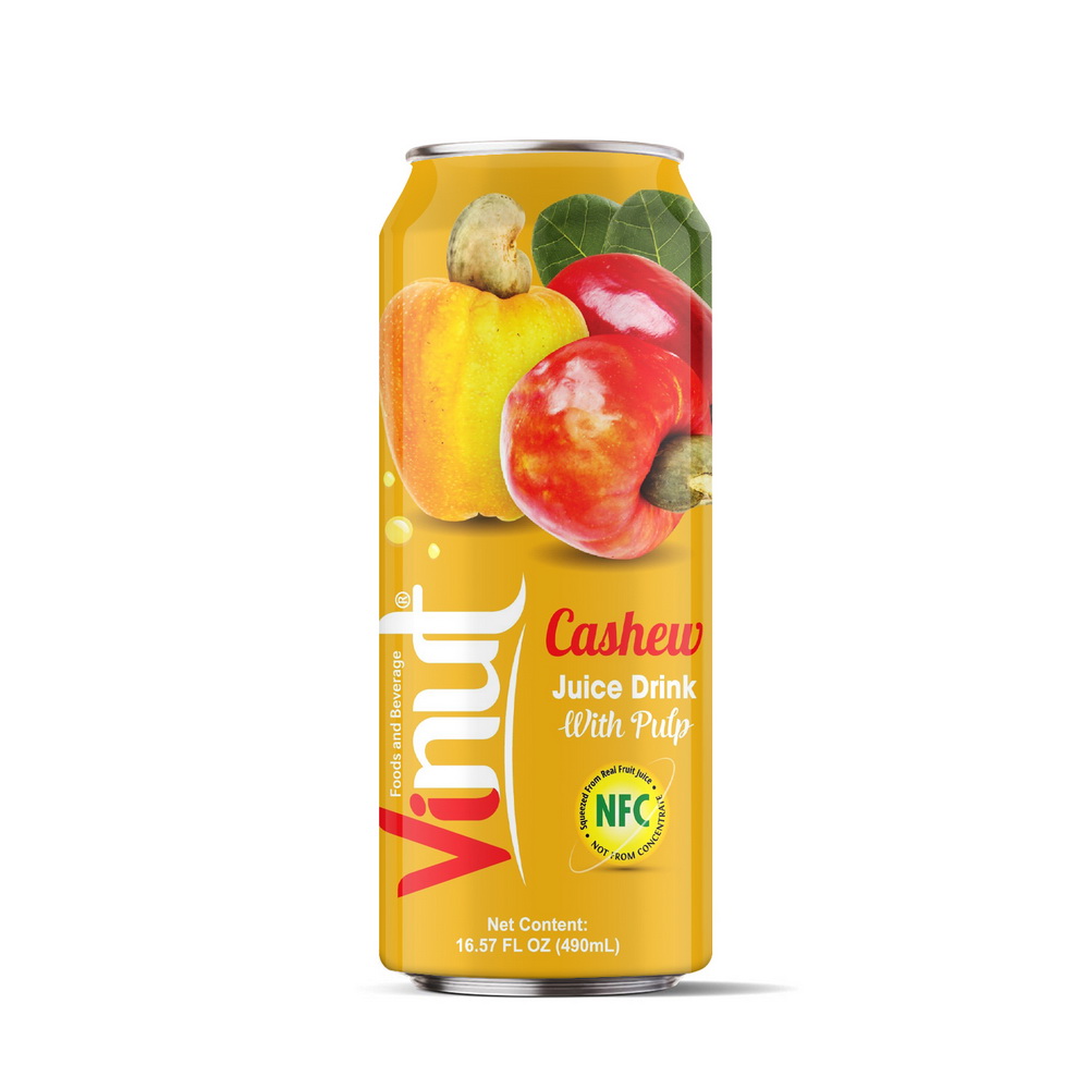 30%_500ml_ Cashew Vinut Cashew Juice Drink with Pulp, NFC, Slim Can, 16.57 fl oz 490 mL - Image 1