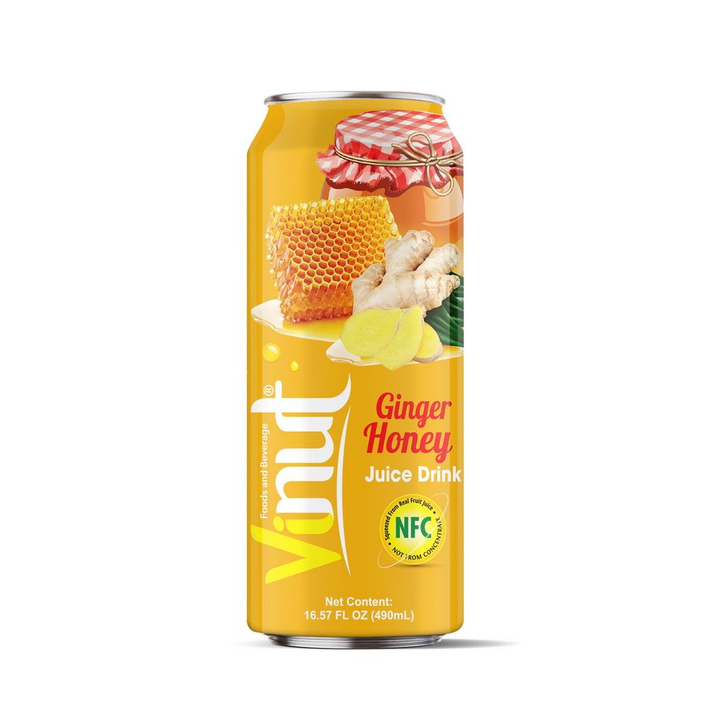 30%_500ml_ Ginger Honey Vinut Ginger Honey Juice Drink, NFC, Slim Can, 16.57 fl oz 490 mL - Image 1
