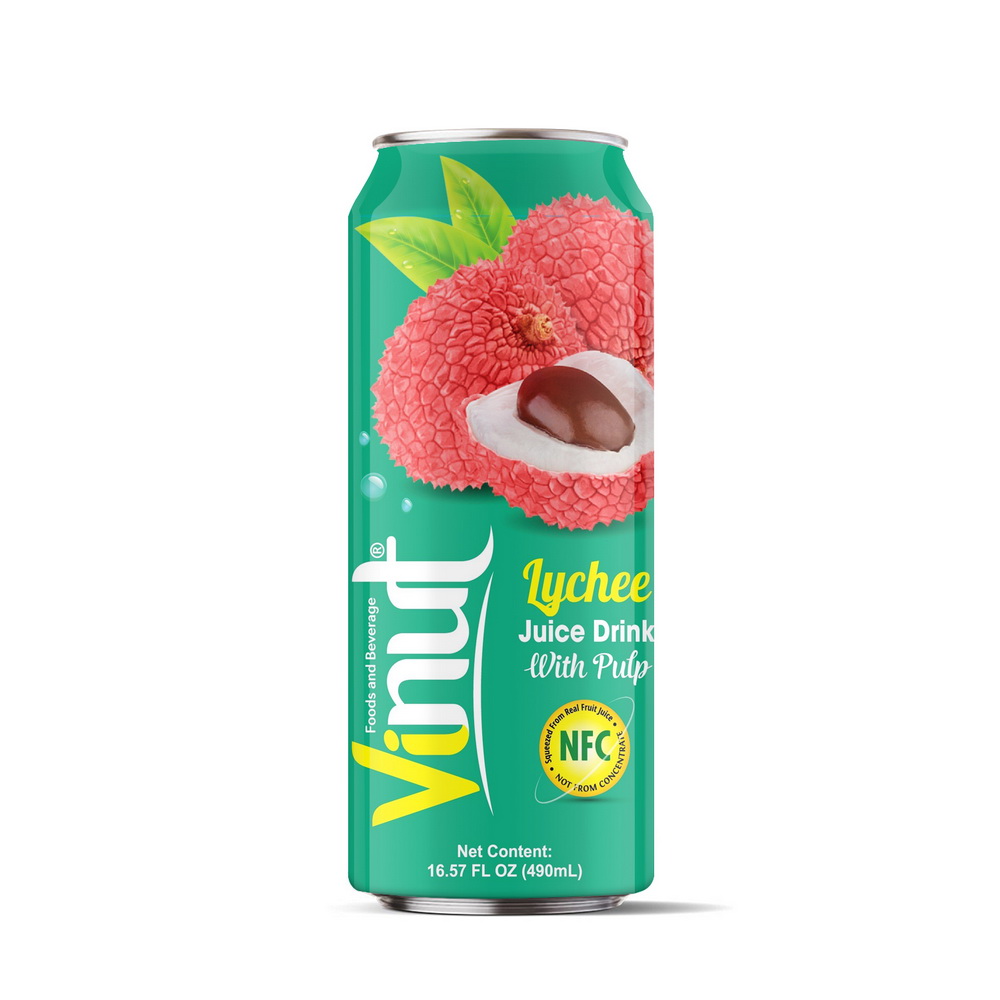 30%_500ml_ Lychee Vinut Lychee Juice Drink with Pulp, NFC, Slim Can, 16.57 fl oz 490 mL - Image 1