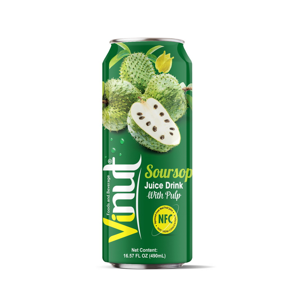 30%_500ml_Soursop Vinut Soursop Juice Drink with Pulp, NFC, Slim Can, 16.57 fl oz 490 mL - Image 1