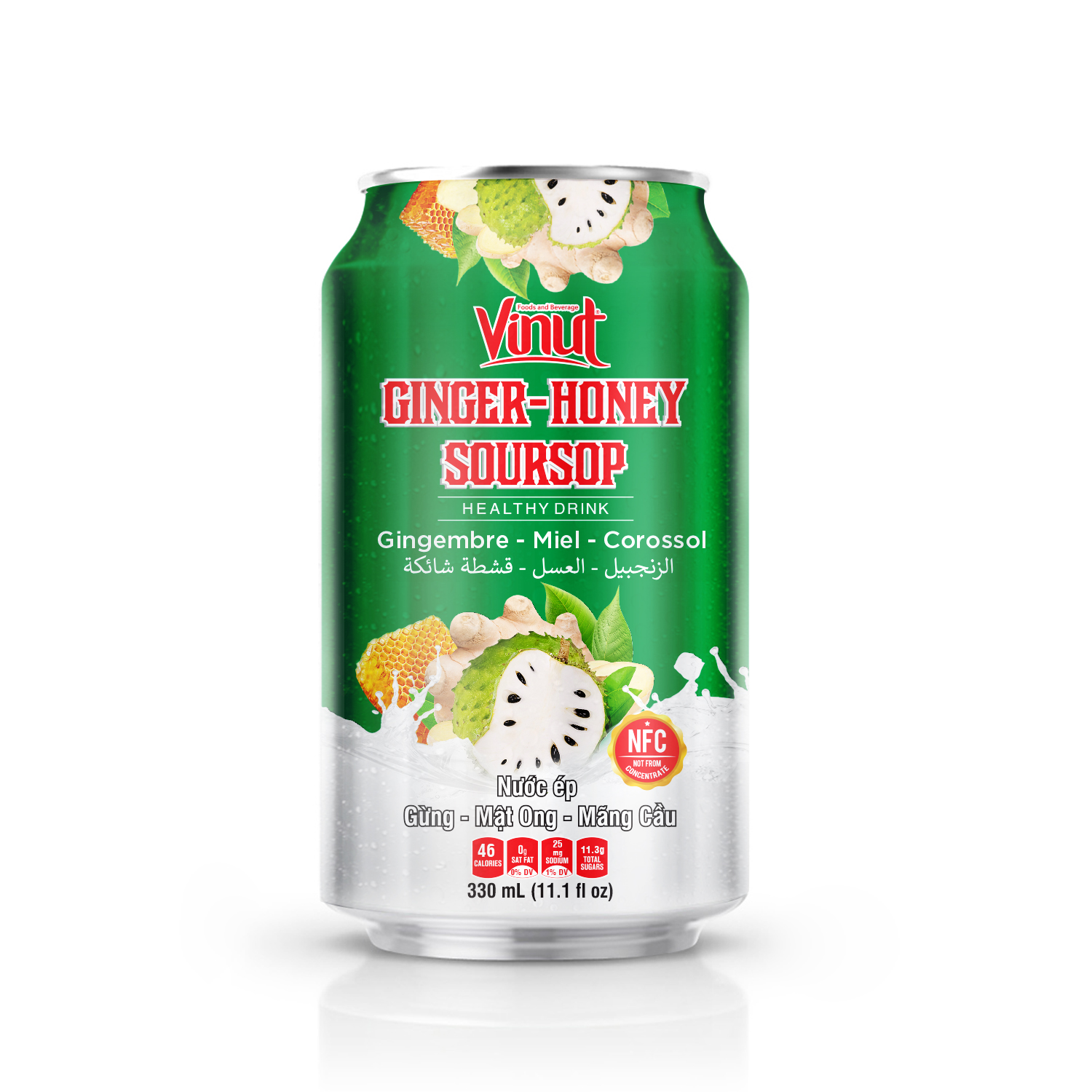 330ml_ Ginger Honey Soursop Vinut Ginger-Honey Soursop Healthy Drink, NFC, Slim Can, 11.1 fl oz 330 mL - Image 1