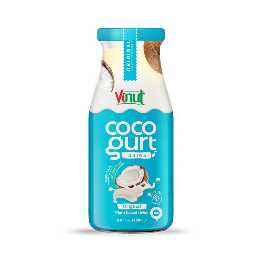 Cocogurt Original Glass Bottle 280ml Vinut Cocogurt Drink Original, Plant based drink, Glass Bottle, 9.8 fl oz 280 mL - Image 1