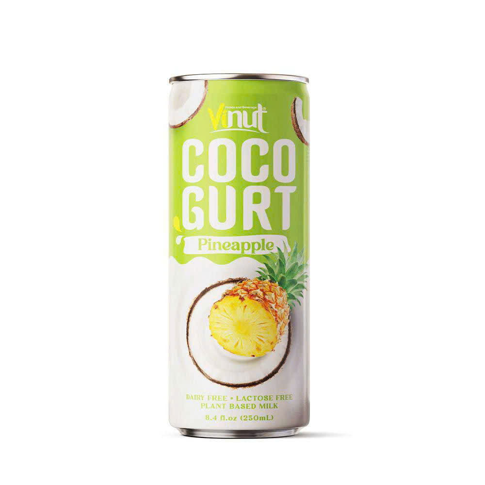 Cocogurt Pineapple Can 250ml Vinut Cocogurt Pineapple, PLANT BASED MILK, Can, 8.4 fl oz 250 mL - Image 1