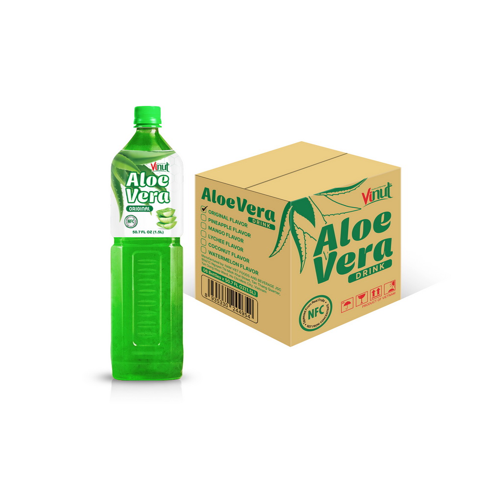 Mokup_Aloe-vera-carton 1.5L x 06-Original Vinut Aloe Vera Drink Original, NFC, PET Bottle, 50.7 fl oz 1.5 L - Image 1